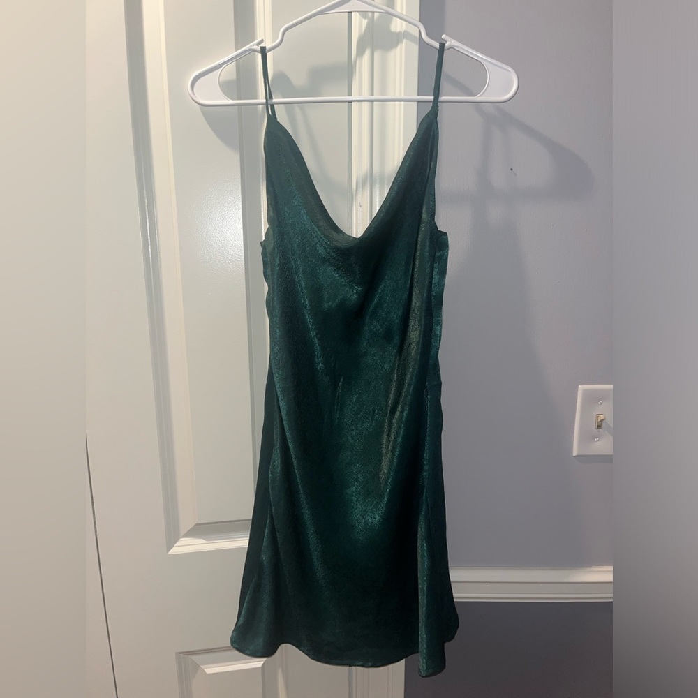 Green mini dress